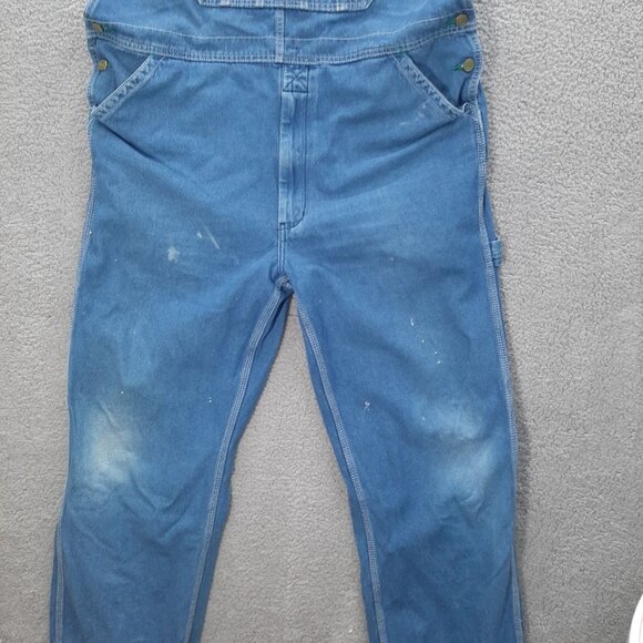 Liberty Blue Denim bibbed Overalls Med wash 40x30 fit 40x28 SizeXL 100% Cotton - Picture 4 of 13